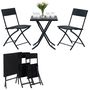 Small Black Forest Garden Furniture Set, Two Chairs + Black Table, EXTRALINK L-0201P 5907207224473