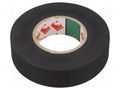 Tape: textile; W: 19mm; L: 30m; Thk: 0.14mm; caoutchouc; black; 38% SCAPA SCAPA-1837-19/30