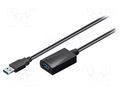 Cable; USB 3.0; USB A socket,USB A plug; 5m; black; PVC; 5Gbps GOOBAY A-USB3.0-EXTENDER