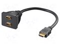 Splitter; HDMI socket x2,HDMI plug; 0.1m; black GOOBAY HDMI-2HDMI-G