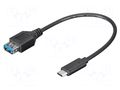 Cable; OTG,USB 3.0; USB A socket,USB C plug; 0.2m; black; PVC GOOBAY USB3.0-USB3.1