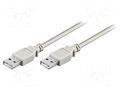 Cable; USB 2.0; USB A plug,both sides; 3m; grey; 480Mbps GOOBAY USB-AA/3