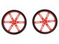 Wheel; red; Shaft: D spring; push-in; Ø: 80mm; Shaft dia: 3mm; W: 10mm POLOLU POLOLU-1431