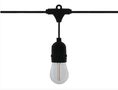LED Virtene ar 10 gab E27 1W FILAMENT spuldze, silti balta 2700K, IP65, LEDOM, 5 metri 477323 5907777477323