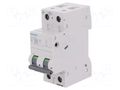 Circuit breaker; 400VAC; Inom: 6A; Poles: 2; for DIN rail mounting SIEMENS 5SL6206-7