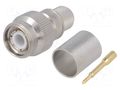 Connector: TNC; plug; male; straight; 50Ω; crimped; for cable; PTFE TELEGÄRTNER J01010A0051