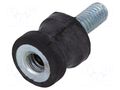 Vibration damper; M4; Ø: 10mm; rubber; L: 10mm; Thread len: 10mm ELESA+GANTER DVC2-433751