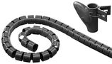 Cable Duct, black - robust spiral cable wrap, e. g. for the safe and practical concealment of TV cables, charging cables or power cables 51924