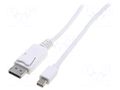 Cable; DisplayPort plug,mini DisplayPort plug; 2m; white; 32AWG DIGITUS AK-340102-020-W