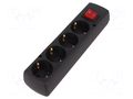 Connector: AC supply; female; splitter; 2P+PE; 250VAC; 16A; black JONEX TX-GN-470SWSCZ