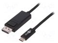 Adapter; High Speed; DisplayPort plug,USB C plug; 1.2m; black GOOBAY USB3.1-DP