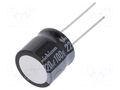 Capacitor: electrolytic; THT; 220uF; 100VDC; Ø16x15mm; Pitch: 7.5mm NICHICON URS2A221MHD