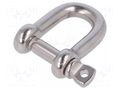 Dee shackle; acid resistant steel A4; for rope; 8mm KRAFTBERG SZE-D8-A4