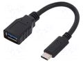 Cable; OTG,USB 3.2; USB A socket,USB C plug; 150mm; black; 15W; 3A LOGILINK CU0098