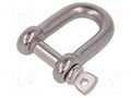 Dee shackle; acid resistant steel A4; for rope; 6mm KRAFTBERG SZE-D6-A4