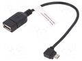 Cable; OTG,USB 2.0; USB A socket,USB B micro plug (angle); Cu DIGITUS AK-300313-002-S
