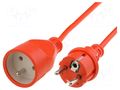 Extension lead; 3x1.5mm2; 50m; PVC; orange; Sockets no: 1; 10A JONEX PS-170/50-1.5