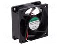 Fan: DC; axial; 12VDC; 60x60x25mm; 27.04m3/h; 16.7dBA; slide; 26AWG SUNON EE60251S3-999-A