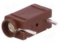 Connector: 4mm banana; socket; 250VDC; 10A; brown; silver plated DELTRON 571-0300