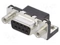 Connector: D-Sub; PIN: 9; socket; female; on PCBs,PCB snap; THT AMPHENOL COMMUNICATIONS SOLUTIONS LD09S33E4GV00LF