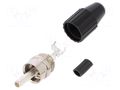 Connector: RCA; plug; male; straight; soldering; black; brass DELTRON 413-0100