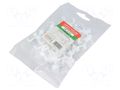 Holder; white; for flat cable; 50pcs; with a nail; H: 8.2mm AKS ZIELONKA UKP-12-25S