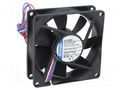 Fan: DC; axial; 12VDC; 80x80x25mm; 78m3/h; 19dBA; slide; 3600rpm EBM-PAPST 8412N/2GHP