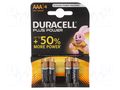 Battery: alkaline; AAA,R3; 1.5V; non-rechargeable; 4pcs; Plus DURACELL BAT-LR03/DR-PLUSB4