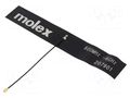 Antenna; 2G,3G,4G,GSM,LTE; linear; for ribbon cable; 147x25mm MOLEX 2079010100