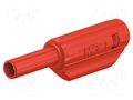 Laboratory connector: 2mm banana; plug; 10A; 600V; red; soldered STÄUBLI SL205-K-22