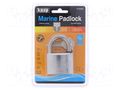 Padlock; shackle; chrome plated brass; A: 50mm; B: 28mm; C: 8mm; 145 KASP KA-K14550D