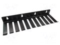 Hanger for test leads; Number of slots: 10; steel; L: 280mm; black CLIFF CP37010
