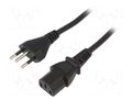 Cable; 3x0.75mm2; IEC C13 female,NBR 14136 (N) plug; PVC; 1.8m SUNNY SUNNY-C13B18
