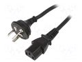 Cable; 3G1mm2; GB 2099 plug,IEC C13 female; PVC; 1.8m; black; 10A SUNNY SUNNY-C13C18