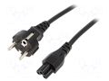 Cable; 3x0.75mm2; CEE 7/7 (E/F) plug,IEC C5 female; PVC; 1.8m SUNNY SUNNY-C5E18