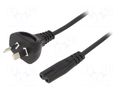Cable; 2x0.75mm2; AS/NZS 3112 (I) plug,IEC C7 female; PVC; 1.8m SUNNY SUNNY-C7A18