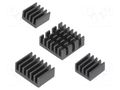 Heatsink; black; aluminium; 4pcs; thermal adhesive tape DFROBOT DF-FIT0651