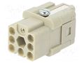 Connector: HDC; contact insert; female; 400V; PIN: 8; 7+PE; size A3 AMPHENOL C146-10B00750012