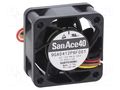 Fan: DC; axial; 12VDC; 40x40x20mm; 12.6m3/h; 28dBA; ball; 8000rpm SANYO DENKI 9GA0412P6F001