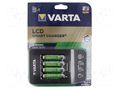 Charger: microprocessor-based; Ni-MH; Size: AA,AAA,R3,R6 VARTA LCD-SMART-CHARGER
