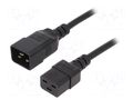 Cable; 3x1.5mm2; IEC C19 female,IEC C20 male; PVC; 1.8m; black LIAN DUNG WN113-3/15/1.8B