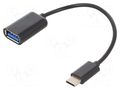 Cable; OTG,USB 2.0; USB A socket,USB C plug; 0.15m; black; bag GEMBIRD A-OTG-CMAF2-01
