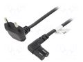 Cable; 2x0.75mm2; PVC; 2m; black; 2.5A; 250V; Sonos GOOBAY SN16-02/07/020B