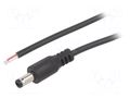 Cable; 2x0.5mm2; wires,DC 5,5/2,5 plug; straight; black; 1.5m BQ CABLE DC.CAB.4600.0150