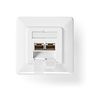 Network Wall Box | Flush Mount | 2 port(s) | CAT7 | Straight | Female | Gold Plated | PVC | Ivory | Box CCGB89260IV 5412810424696