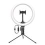 Statīvs (Ring light) - turētājs selfijiem ar 10" LED izgaismotu riņķi CRZB10-A01 6953156227330