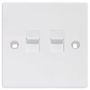 SHUTTERED KEYSTONE FACEPLATE, 2PORT, WHT KP-K2