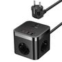 Baseus PowerCombo Cube Power Strip 3AC+2U+2C 30W 1.5m EU Cluster Black E00066400117-00 6932172651121