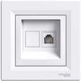 Datora ligzda 1xRJ45 CAT5e UTP ar rāmi, balts, Schneider EPH4300121