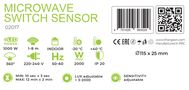Kustību sensors, PIR, 230 Vac, 360°, 8m, 2000W, regulējams, iegremdējams, melns, THORGEON THORGEON-02017 4751029893529